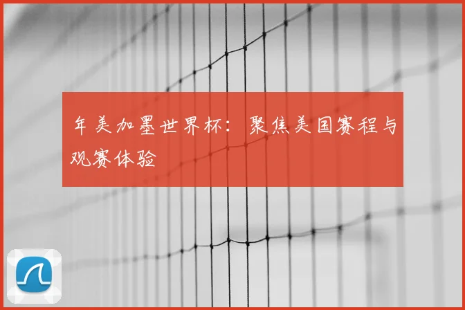 年美加墨世界杯：聚焦美国赛程与观赛体验